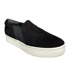 Vince Women’s 7.5 Warren Platform Slip-On Sneaker Shoes Black Suede